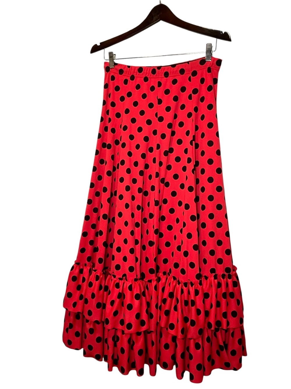 Vintage Star Styled Red Black Polka Dot Dance Costume Child M Drawstring Waist